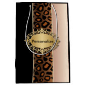 Roos en zwarte luipaard medium cadeauzakje (Voorkant)