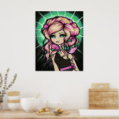 Roos engel Fairy Fantasy Art, gevroren Poster (Keuken)