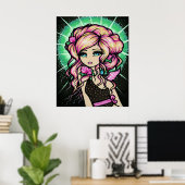 Roos engel Fairy Fantasy Art, gevroren Poster (Thuiskantoor)