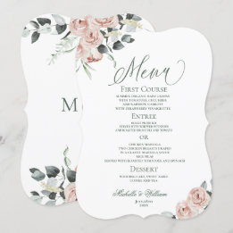 Roos Eucalyptus Floral Wedding Menu