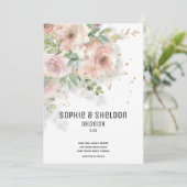 Roos Eucalyptus Greenery Weddenschap A Aankondiging (Staand voorkant)