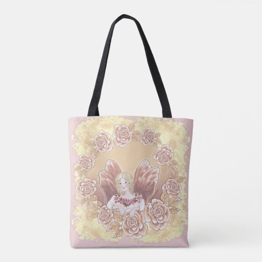 Roos Fairy Ring aangepaste fee canvas tas (Achterkant)