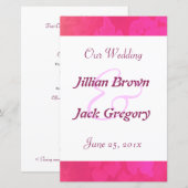 Roos Fantasy Wedding Program (Voorkant / Achterkant)