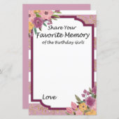 Roos Favoriete herinnering van het meisje van de g (Voorkant / Achterkant)