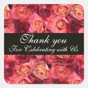 ROOS FIELD, bedankt Vierkante Sticker