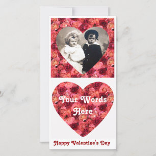 ROOS FIELD, helder levendig rood roze Feestdagenkaart