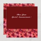 ROOS FIELD MONOGRAM, rood roze Aankondiging (Voorkant / Achterkant)