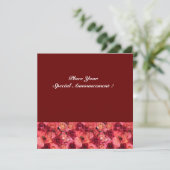 ROOS FIELD MONOGRAM, rood roze Aankondiging (Staand voorkant)