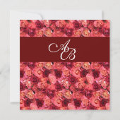 ROOS FIELD MONOGRAM, rood roze Aankondiging (Achterkant)