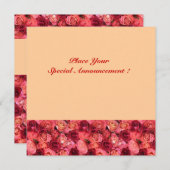 ROOS FIELD MONOGRAM, rood roze licht sinaasappel Aankondiging (Voorkant / Achterkant)