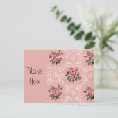 Roos flessenbehangpatroon Briefkaart (Staand voorkant)