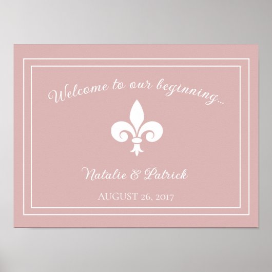 Roos Fleur de Lis Wedding Poster (Voorkant)
