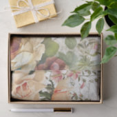 Roos Flora Bird Nest Pink French Script Decoupage Tissuepapier (Geschenk)