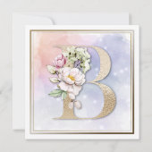 Roos Floral B 90th Birthday Party Kaart (Achterkant)