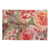Roos Floral Bloom Raspberry Pink Waterverf Kussensloop (Achterkant)