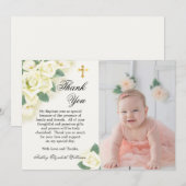 Roos Floral Bouquet Baptism Foto bedankt (Voorkant / Achterkant)