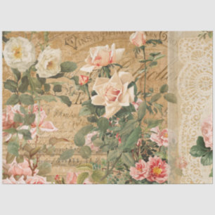  Roos Floral Ephemera Franse ontkoppeling Tissuepapier