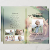 Roos Floral Funeral Programme sjabloon (Voorkant / Achterkant)