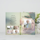 Roos Floral Funeral Programme sjabloon (Staand voorkant)