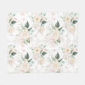 Roos Floral Garden Pattern Fleece Deken (Voorkant (Horizontaal))
