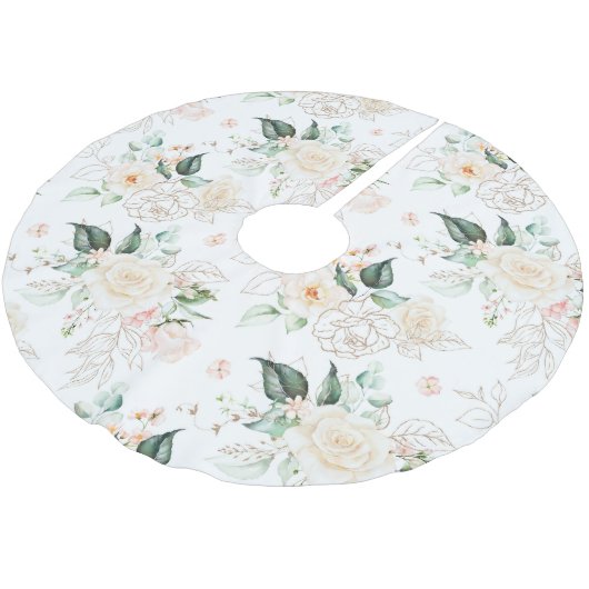 Roos Floral Garden Pattern Kerstboom Rok (Gekanteld)