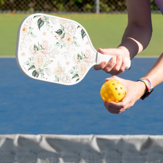 Roos Floral Garden Pattern Pickleball Paddle (Insitu)