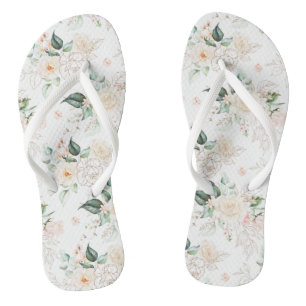 Roos Floral Garden Pattern Teenslippers