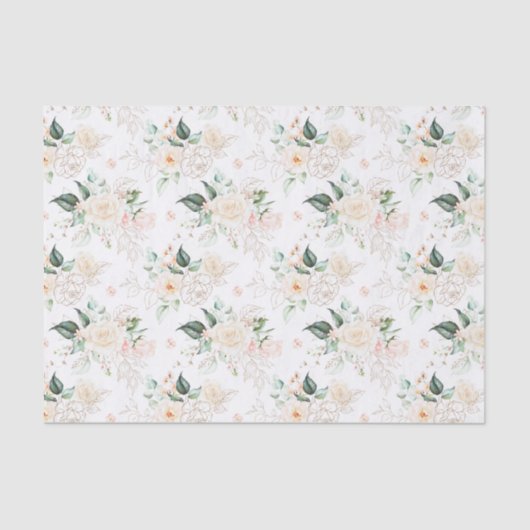 Roos Floral Garden Pattern Tissuepapier (Voorkant)