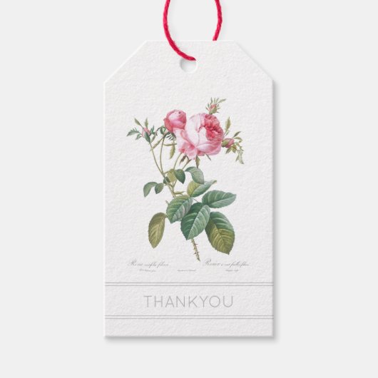ROOS  FLORAL GIFT LABEL MET DANK U CADEAULABEL (Voorkant)