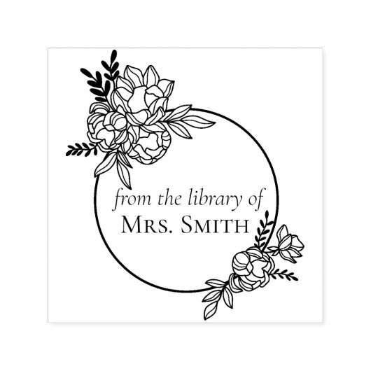 Roos Floral Lijst uit de bibliotheek van Zelfinktende Stempel (Design)