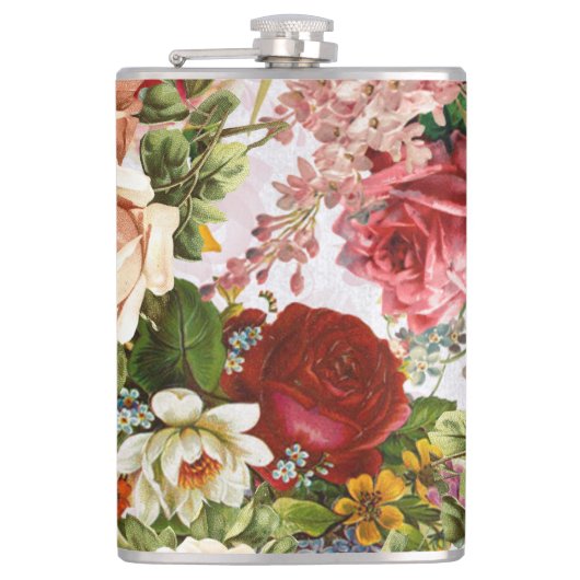  Roos Floral Melange Collage Heupfles (Voorkant)