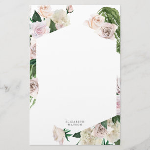 roos floral Monogram Briefpapier