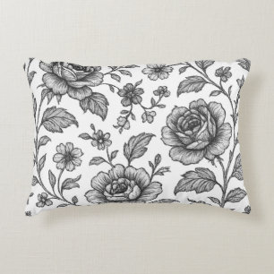 Roos Floral Pattern Accent Kussen