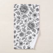 Roos Floral Pattern Bad Handdoek (Handdoek)