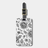 Roos Floral Pattern Bagagelabel (Voorkant verticaal)