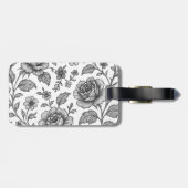 Roos Floral Pattern Bagagelabel (Achterkant horizontaal)