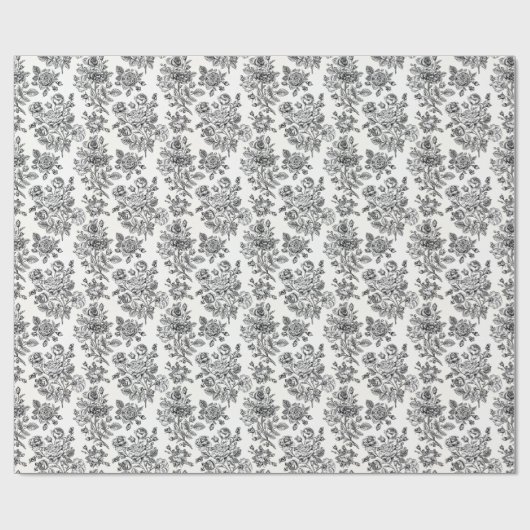 Roos Floral Pattern Cadeaupapier (Vlak)