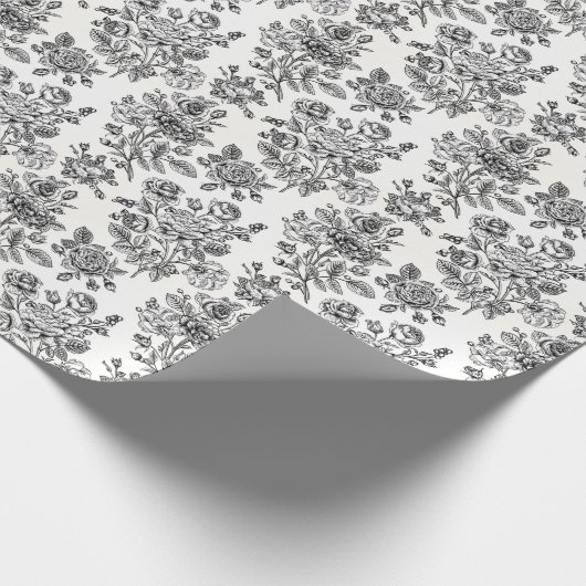 Roos Floral Pattern Cadeaupapier (Hoek)