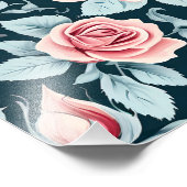  Roos Floral Pattern Foto Afdruk (Hoek)