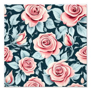  Roos Floral Pattern Foto Afdruk