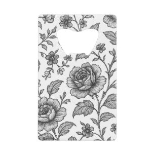  Roos Floral Pattern Kredietkaart Flessenopener