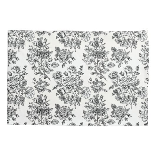 Roos Floral Pattern Kussensloop (Achterkant-Links)