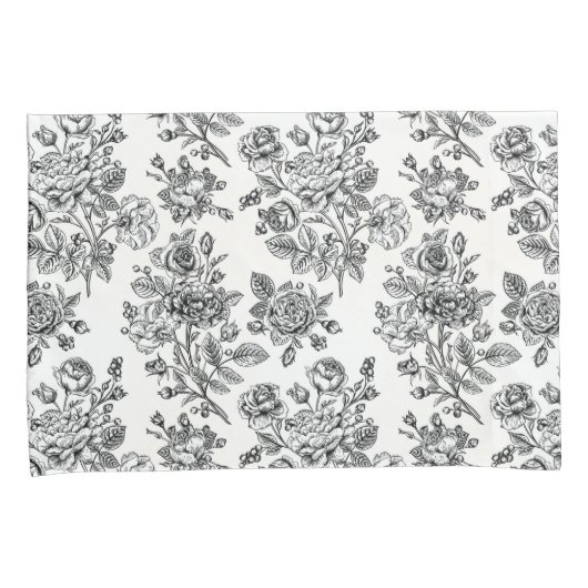 Roos Floral Pattern Kussensloop (Voorkant-Rechts)