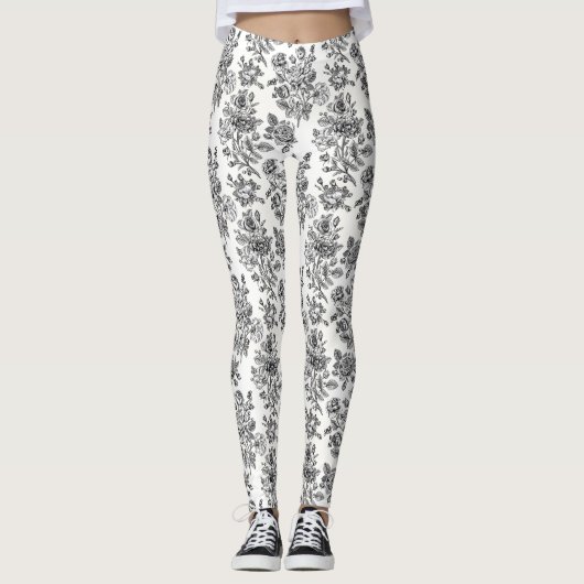 Roos Floral Pattern Leggings (Voorkant)