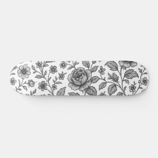 Roos Floral Pattern Skateboard (Horizontaal)