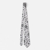 Roos Floral Pattern Stropdas (Achterkant)