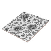 Roos Floral Pattern Tegeltje (Zijkant)