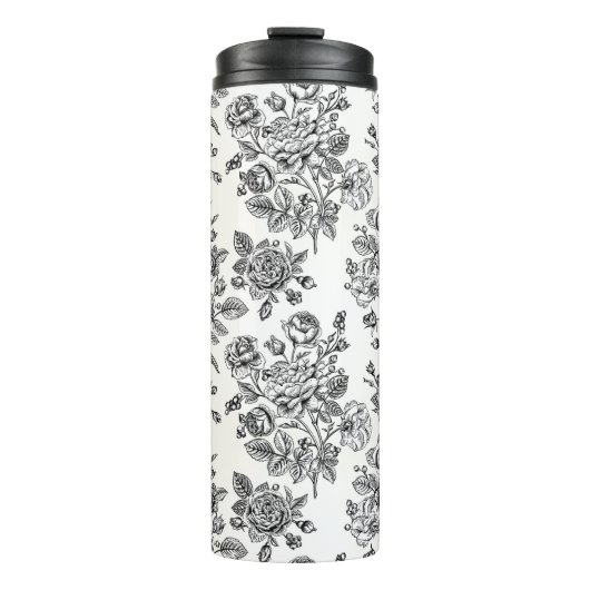 Roos Floral Pattern Thermosbeker (Voorkant)