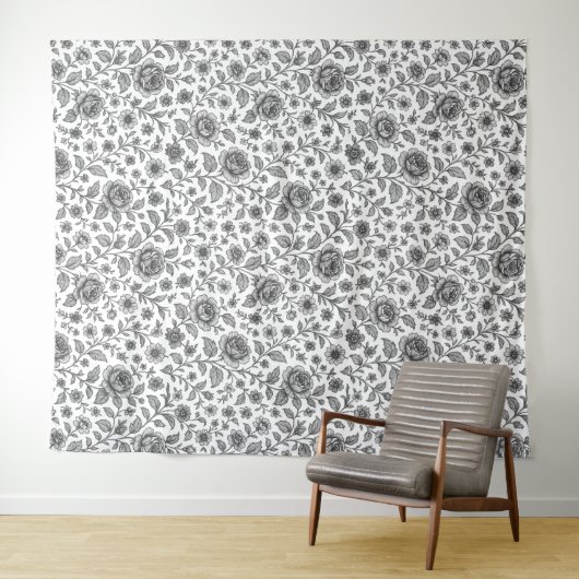  Roos Floral Pattern Wandkleed (In Situ (horizontaal))
