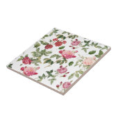 Roos Floral Pink Flower Tegeltje (Zijkant)